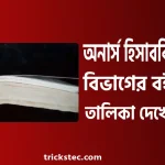 অনার্স ১ম, ২য়, ৩য়, ৪র্থ বর্ষের হিসাববিজ্ঞান বিভাগের বইয়ের তালিকা
